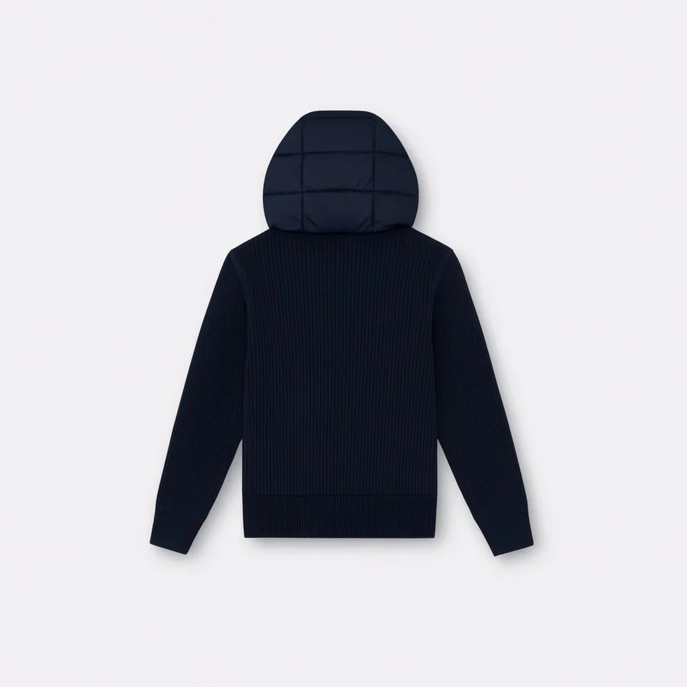 NAVY HOODED CARDIGAN