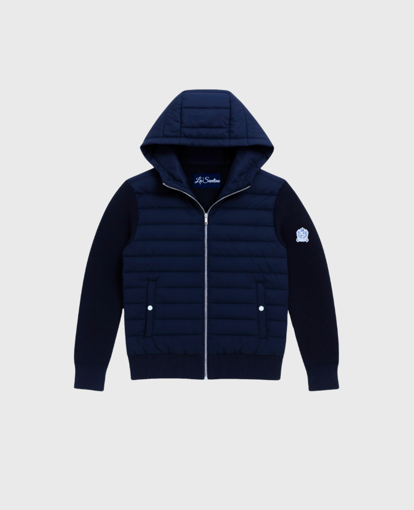 NAVY HOODED CARDIGAN