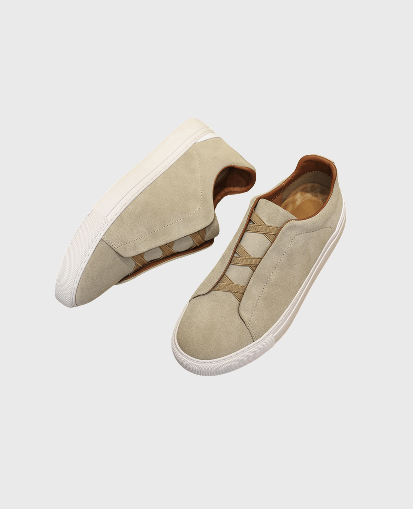 LACELESS SNEAKERS BEIGE
